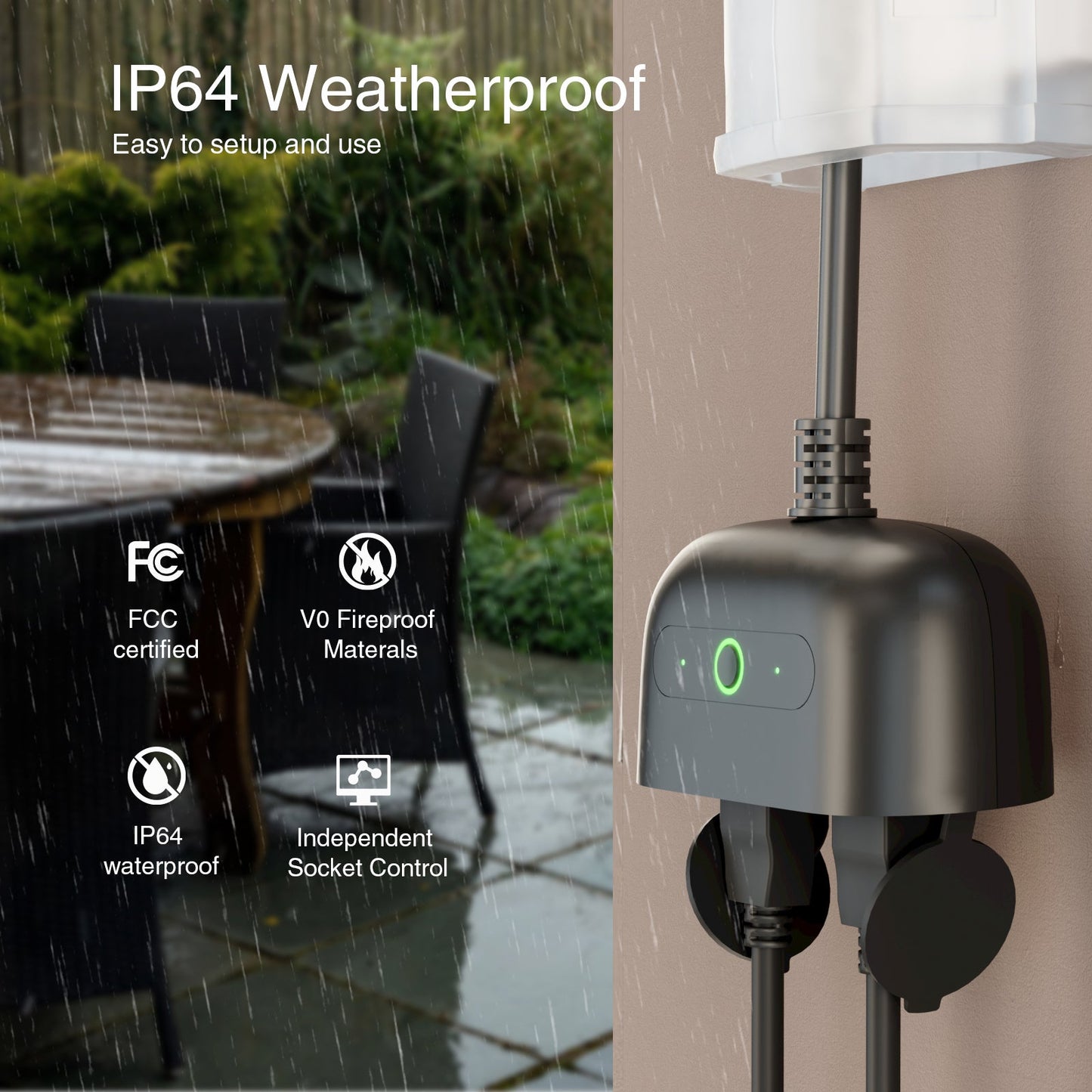 Outdoor Smart Dual Plug GHomeSmart® WP7 - GHome Smart Official