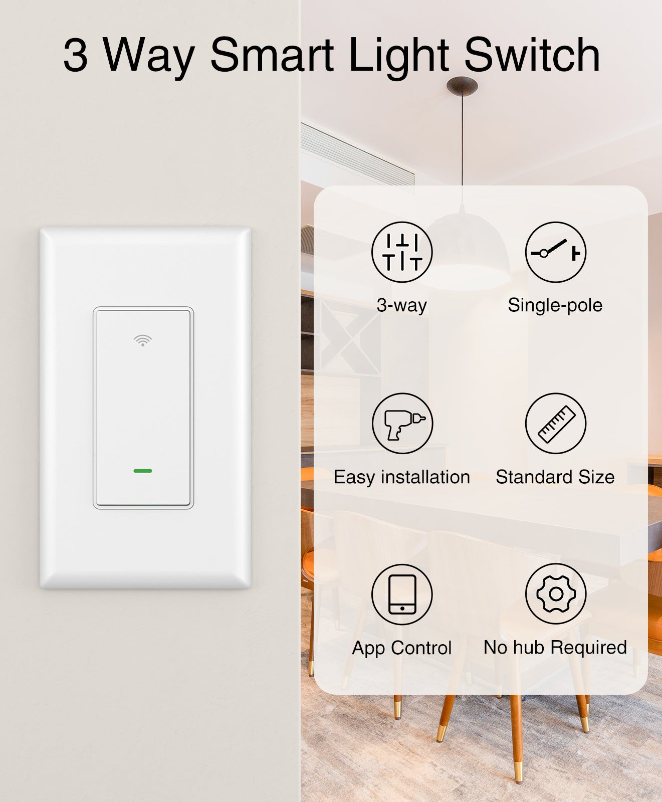 3-Way Smart Light Switch GHomeSmart® SW6 - GHome Smart Official