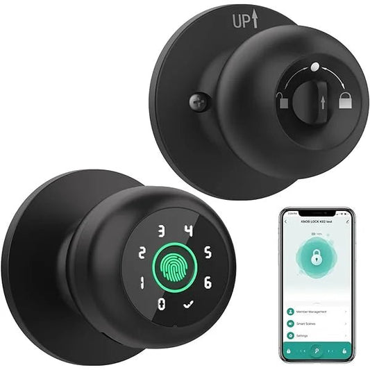 4 - in - 1 Smart Fingerprint Door Knob with Keypad, Biometric & App Control, Keyless Entry for Home GHomeSmart® K10PRO - GHome Smart Official