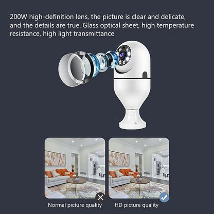 5G Wifi E27 Bulb Surveillance Camera 200W/2MP GHomeSmart® - GHome Smart Official