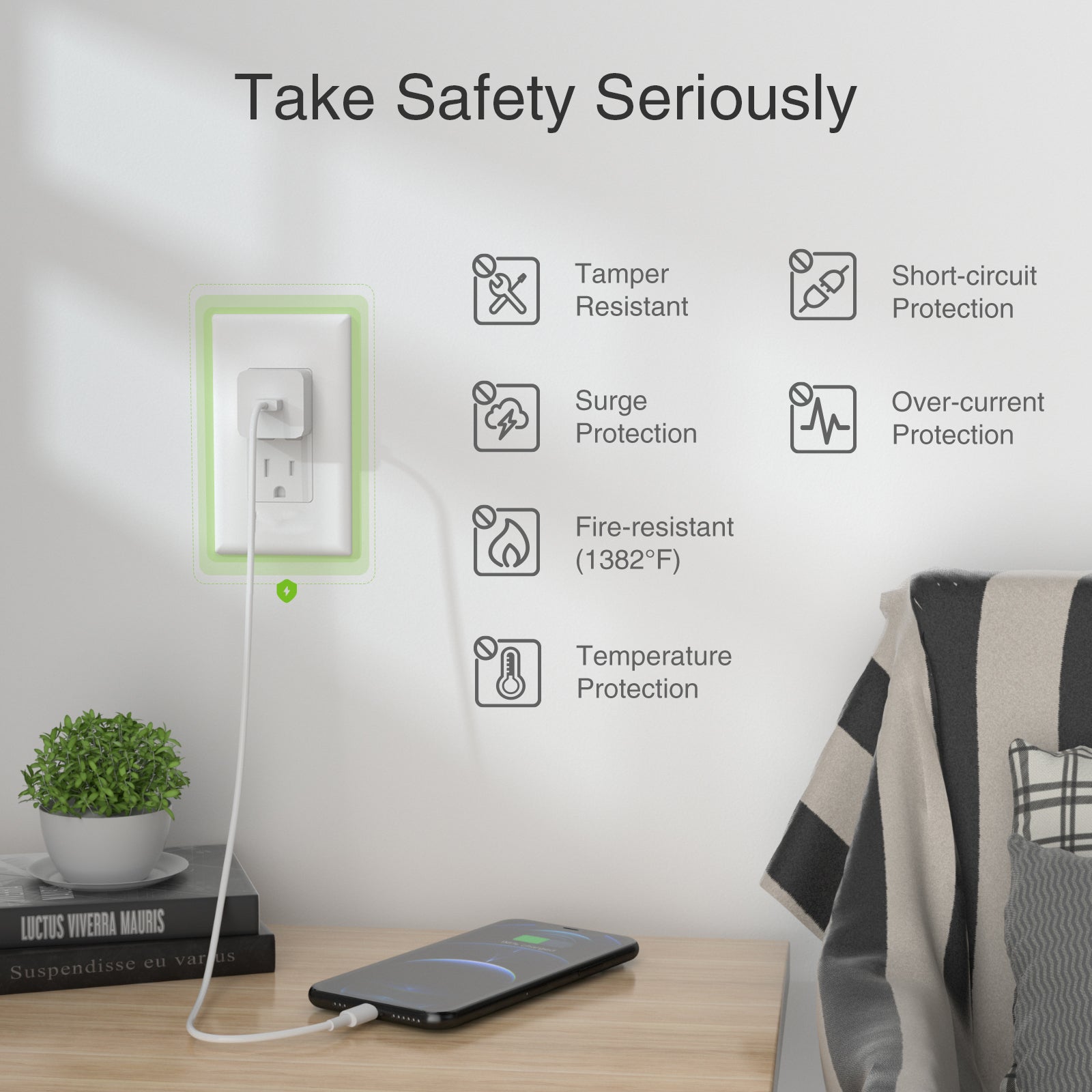 Smart in-Wall Outlet GHomeSmart® WO1 - GHome Smart Official