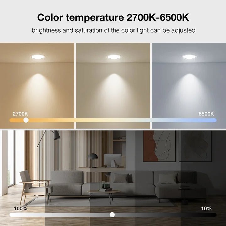 Smart LED RGB Downlight, Dimmable 9W with Alexa/Google Home GHomeSmart® LB10 - GHome Smart Official
