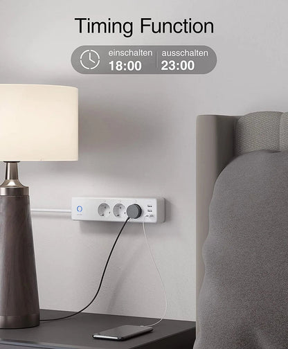 WLAN 3-fach Steckdosenleiste mit 3x USB,16A,1.5m GHomeSmart® P1-1 - GHome Smart Official